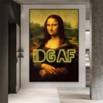 Vintage Print Mona Altered Art Plakat Klassikaline &otilde;limaal Mona Lisa Neoonl&otilde;uenditr&uuml;kk Da Vinci l&otilde;uendiprint Seinakunst Kodukaunistus 21x30 No Frame