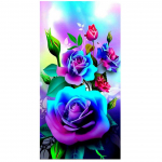 5D DIY Teemantmaal Roos T&auml;isruudukujuline &Uuml;mmargune Teemantkunst Mosaiik Ristpistes Kodukaunistus Kaunis Lill Suur Full Round 20x40CM