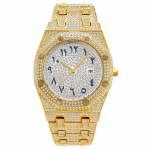 Hiphop ainulaadsed araabia meeste k&auml;ekellad kuup&auml;ev kvarts k&auml;ekell kuldne h&otilde;be roostevabast terasest luksuslik teemant kell meestele ehted