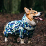 Stiilsed Welsh Corgi Dog veekindlad koerte vihmamantel Jumpsuit Lemmikloomar&otilde;ivad Vihmariided Koerte riided helkurribaga v&auml;ikestele keskmistele ja suurtele koertele L-Chest-48cm