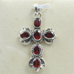 Punase granaadi v&auml;&auml;riskivirist ripats 925 sterlingh&otilde;bedast ehetest, k&auml;sitsi valmistatud ripats punane