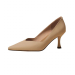 Ehtsast nahast kontorinahast k&otilde;rgete kontsadega naiste pumbad 34 aprikoosi