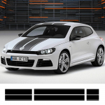 Auto kapoti ukse vin&uuml;&uuml;lkile kere k&uuml;lgriba kleebiste kleebis VOLKSWAGEN Scirocco Golf 6 7 POLO kaunistuseks auto stiil Scirocco must
