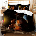 3D digitaalprintimine kodu voodipesu komplekt Muusikariista mustriga tekikate padjakate voodipesu komplekt AU/EU/US t&auml;issuuruses kodukaunistus Baby 100x135cm
