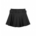Velvetist pruun seelik naistele Kevadine k&otilde;rge v&ouml;&ouml;kohaga A-line plisseeritud seelik Vintage elegantse p&otilde;hjaga Korea stiilis riided Y2k S must