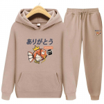 Spordidressi 2-osaline komplekt Unisex Hoodies Fliisist dressipluus+p&uuml;kste &uuml;likond Hoodies Jogger Hoodies komplekt Fish Print dressipluus Streetwear Sport Suit S