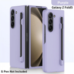 &Otilde;huke matt &uuml;mbris Samsung Galaxy Z Fold 5 5G &uuml;mbris koos pliiatsipesa hoidjaga K&otilde;vast plastist volditud p&otilde;rutuskindel kate Naha tunnet kaitsev kest Z Fold 5 lilla