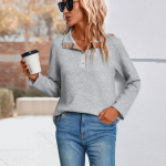 S&uuml;gistalvine kapuuts Naiste riided Hall ruuduline Pathwork dressipluus avar, alla keeratud kraega pullover S hall