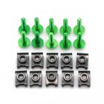 10PCS 6MM Aluminium  Motorcycle Fairing Bolts Fastener Clips for kawasaki ZX1400 ZX14R ZZR1400 W800/SE Z1000SX Tourer Z125 roheline