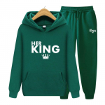 Meeste naiste kapuutsid dressid Jogger His Queen Print dressipluus T&auml;navar&otilde;ivad Spordi&uuml;likond lahtine kapuutsi komplekt S