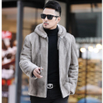 Meeste imitatsiooniga naaritsa karusnahast mantel l&uuml;hike kasukas talve uus stiil kapuutsiga Moodne t&otilde;mblukuga jakk soojaks 6XL