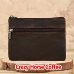 Retro Crazy Horse Nahast l&uuml;hike v&auml;ike rahakott krediitkaardihoidja Kerge kaasaskantav m&uuml;ndi sularaha hoiukotid &Otilde;huke lukuga rahakott 12.5*9.5cm tume kohvi v&auml;rv