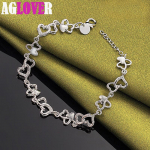 925 Sterling Silver FULL Heart AAA tsirkoonist ketiga k&auml;ev&otilde;ru ehted 20cm