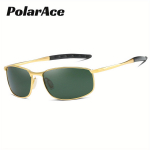 PolarAce Unisex Lahedad Sportlikud Polariseeritud Metallist P&auml;ikeseprillid, S&otilde;iduprillid, P&auml;ikesesirmid, UV400 kuldne/roheline