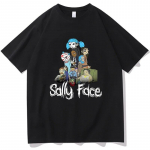 2023 Sally Face Ts&auml;rk M&auml;ngus&auml;rk Harajuku Anime Riided Naiste Unisex Mood vabaaja l&uuml;hikeste varrukatega T-s&auml;rk Camisetas Streetwear L