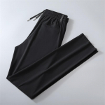 Suvised kerged p&uuml;ksid Meeste nailonist siidist spandex vabaaja p&uuml;ksid, sirged p&uuml;ksid 2XL must