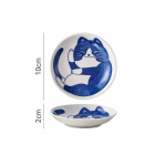 Jaapani stiilis keraamiline magustoidukastme roog lauan&otilde;ud Loominguline armas multikas Lucky Cat muster vesitilga kujuga puu-sushitaldrikud A