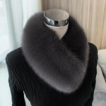 Paksendatud kunstkarusnahast sall Classic hingav k&uuml;lmumisvastane talvemantli krae tumehall v&auml;rv