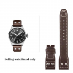 Kvaliteetne ehtsast nahast neetidega kellarihm 21 mm 22 mm, sobib IWC Big Pilot Spitfire TOP GUN jaoks pruunist sinisest veisenahast kellarihmad Brown-no buckle 21mm