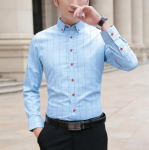 S&uuml;gis- ja talvised meeste pikkade varrukatega s&auml;rgid Slim-Fit kortsudevastased mitteraudsed venivad meeste s&auml;rgid XL helesinine p&auml;rl v&auml;rv