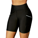 Charmleaksi naiste ujumisp&uuml;ksid laua l&uuml;hikesed p&uuml;ksid ujumisriided ujumisriided, alt k&otilde;rge taskuga, kiirelt kuivavad M must