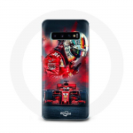 Coque pour Samsung Galaxy S10 plus Formule 1 Sebastian Vettel Pilote F1 Rouge