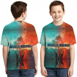 Godzilla Vs Monster King Kong T-s&auml;rk 3D digiprindiga T-s&auml;rk Multikas Poistele T&uuml;drukutele L&uuml;hikeste varrukatega suver&otilde;ivad Kingitus 110cm