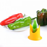 2tk/komplekt Creative Pepper Corer Slicer paprikaseemnete eemaldamise seade Random Color