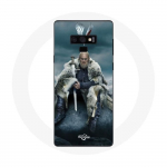 &Uuml;mbris Samsung Galaxy Note 9 Vikings Series 6. hooaja jaoks Ragnar Lothbroki logo V M&otilde;&otilde;k, hall &auml;hmane taust