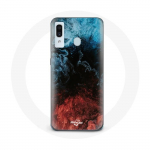 Coque pour Samsung Galaxy A20e fond de texture abstraite rouge noir bleu