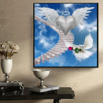 DIY Teemantmaali Rahu Dove Ristpiste komplekt Mosaiik Art Teemantmaal T&auml;isringi/ruudukujuline teemant Kodukaunistus Round 25x25cm