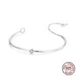 Uus Lihtne ja Mitmek&uuml;lgne S925 Sterling H&otilde;bedast &Otilde;huke K&auml;ev&otilde;ru Euroopa ja Ameerika Trendikad Ehted Elegantne ja Atmosf&auml;&auml;riline K&auml;ev&otilde;ru Adjustable size white