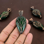 Natural Green Labradorite Gemstone Copper Wire Wrap Gift Pendant 2.40 f1f89