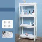 2/3/4 kihilised riiulid Kodumasinad K&ouml;&ouml;k ratastega hoiuriiul Mobiilne k&uuml;lmkapp K&uuml;lg&otilde;mblused Hoiukorraldajad Vannituba 4 Layer valge