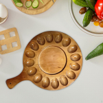 Puidust munahoidja serveerimisalus Kerge ja praktiline s&ouml;&ouml;givaagnakonteiner Round Coffee