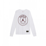 Jordan Paris Saint-Germain Tr&uuml;kitud Logo Pikkade Varrukate T-s&auml;rk Meeste Topid Valge CK9782-100 M