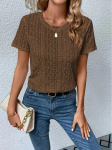 Suvine soliidne &otilde;&otilde;nsate varrukatega vabaajas&auml;rk Naiste mood valged topid Pluus Sexys Mujer Blusas Elegantes Finas Para S tumepruun v&auml;rv