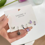 Goth Black Butterfly Crystal Star k&otilde;rvar&otilde;ngakomplekt naistele T&uuml;drukutele Vintage esteetiline s&uuml;damest k&otilde;rvar&otilde;ngas Trendikad ehtetarvikud