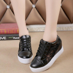 Suvised naiste pitsid vabaajajalatsid naistele hingavad v&otilde;rktossud, lamedad pitsid, k&otilde;rged kontsad, platvorm, kiilud, naiste jalatsid 38 must