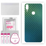 apgo Protective Skin Sticker for the back compatible with Cubot R15, Wrap Film, Foil, Vinyl - Pattern Carbon Chameleon CAKA1