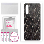 apgo Protective Skin Sticker for the back compatible with Oppo Reno3 5G, Wrap Film, Foil, Vinyl - Pattern Carbon Black Pixel