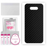 apgo Protective Skin Sticker for the back compatible with LG Q31, Wrap Film, Foil, Vinyl - Pattern Carbon Black