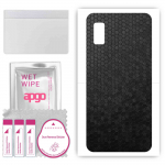 apgo Protective Skin Sticker for the back compatible with Sharp Aquos Wish3, Wrap Film, Foil, Vinyl - Pattern Black Honeycomb