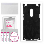 apgo Protective Skin Sticker for the back+sides compatible with OnePlus 8 Pro, Full Wrap Film, Foil, Vinyl - Pattern Black Camo