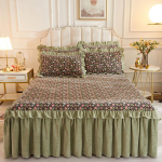3 tk V&auml;ike lilleline pl&uuml;&uuml;sist voodiseelik Talvine paks volang&auml;&auml;rega voodikate Madratsi kaitsekate libisemiskindel voodilina 150x200cm bed skirt