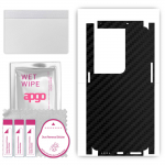 apgo Protective Skin Sticker for the back+sides compatible with Oppo Reno8 Pro+, Full Wrap Film, Foil, Vinyl - Pattern Carbon Black