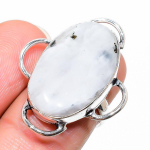 Natural Rainbow Moonstone Gemstone 925 Sterling Silver Gift Ring Size 7 a7m62