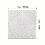 1/5/10 tk 70 * 70 cm lae katus isekleepuv soe magamistuba 3d kolmem&otilde;&otilde;tmeline sein, mis on kinnitatud taustaseina k&uuml;lge 1pcs 70*70 valge