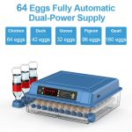 192/128/100/64 munade inkubaator, t&auml;isautomaatne temperatuuri reguleerimise inkubaator, vee t&auml;iendamine, reguleeritav munasalve haudemasin