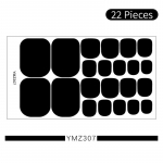 K&uuml;psetusvaba &uuml;hev&auml;rvilised varbak&uuml;&uuml;nte kleebised n&auml;itavad valget v&auml;rvi Veekindlad lihtsad moodsad k&uuml;&uuml;nekleebised manik&uuml;&uuml;ri kleebised 3 pcs with a set